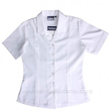 White S/S Front & Back Split Blouse