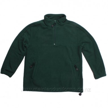 Plain Green 1/4 Zip Polar Fleece