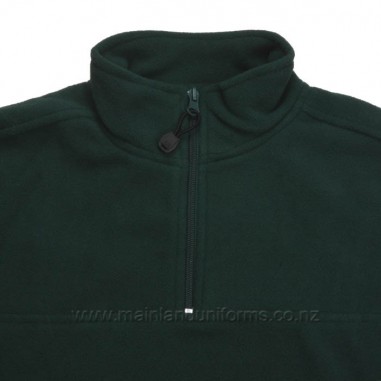 Plain Green 1/4 Zip Polar Fleece