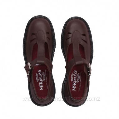 Brown leather shoes T-bar