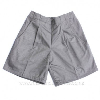Grey Half Elastic Drill Shorts