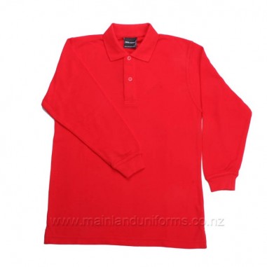 Plain Red L/S Polo