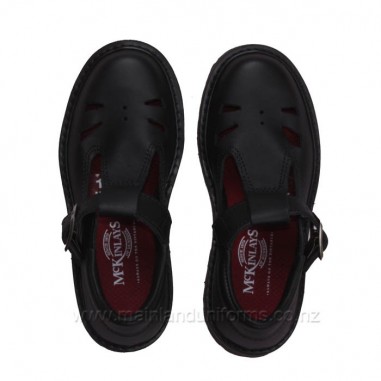 Black Leather Shoes T-bar