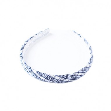Blue/white Check Headband
