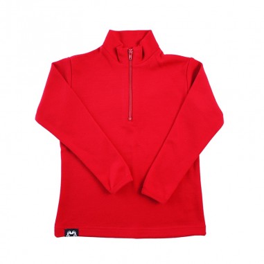 Plain Red Zip Merino Top