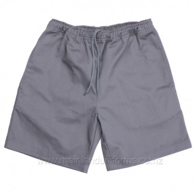Grey Full Elastic Drill Shorts