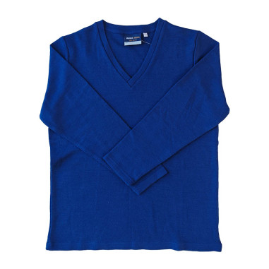 Catholic Blue V Neck Merino