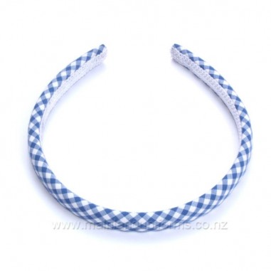 Blue/White Gingham Headband