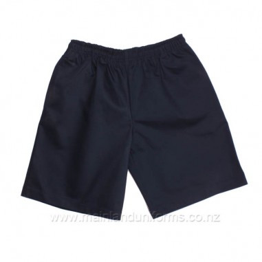Navy Full Elastic Drill Shorts